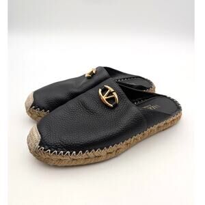 Valentino Garavani Vlogo Bold Espadrille Mule Women's Black Size US8 EU38